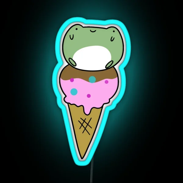 Frog Icecream RGB Neon Sign