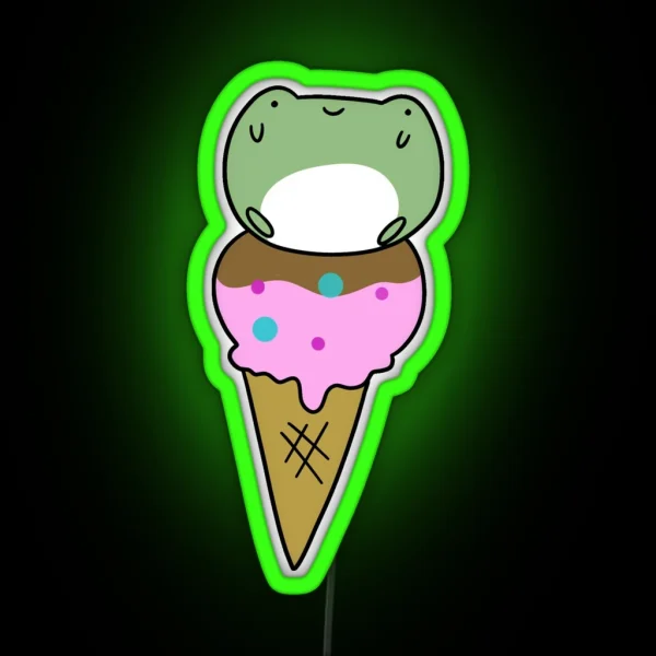 Frog Icecream RGB Neon Sign