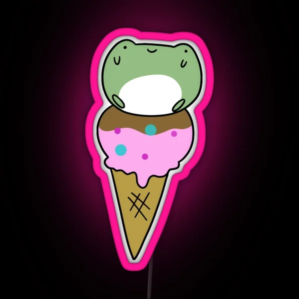 Frog Icecream RGB Neon Sign