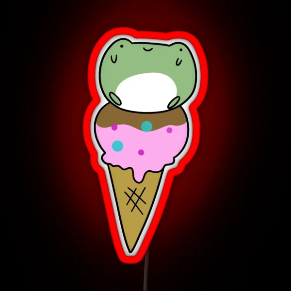 Frog Icecream RGB Neon Sign