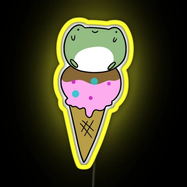 Frog Icecream RGB Neon Sign