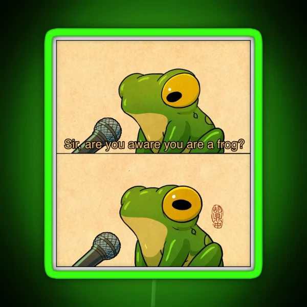 Frog Interview Cute Meme Artwork Asian RGB Neon Sign