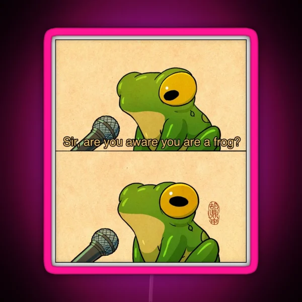 Frog Interview Cute Meme Artwork Asian RGB Neon Sign