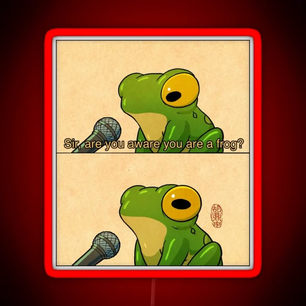 Frog Interview Cute Meme Artwork Asian RGB Neon Sign