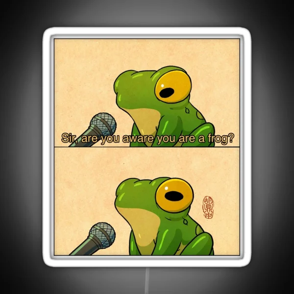 Frog Interview Cute Meme Artwork Asian RGB Neon Sign