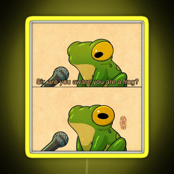 Frog Interview Cute Meme Artwork Asian RGB Neon Sign