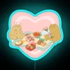 RGB Color Changing Neon Sign with Frogs on a Picnic