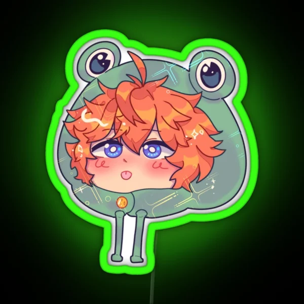 Froggy Hat Tartaglia RGB Neon Sign