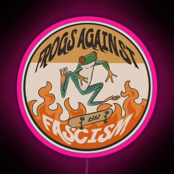 Frogs Against Fascism RGB Neon Sign