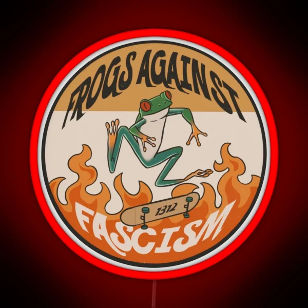 Frogs Against Fascism RGB Neon Sign