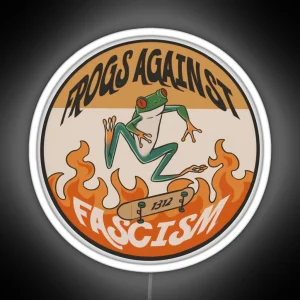 Frogs Against Fascism RGB Neon Sign