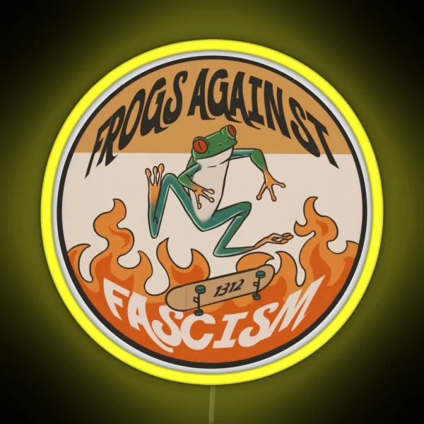 Frogs Against Fascism RGB Neon Sign