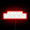 Neon glow from the desk of TTPD police department insignia