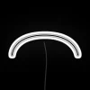 Add an edgy vibe with this neon frown sign