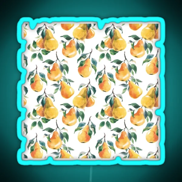 Fruit Design Pattern Colorful And Playful Pears RGB Neon Sign