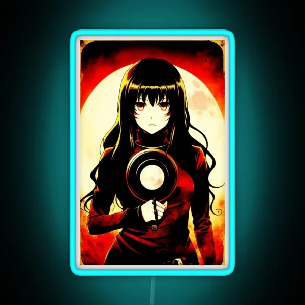 Frying Pan 70 S Anime Horror Movie Poster RGB Neon Sign