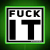 Vibrant RGB Neon Sign with Edgy 'Fuck It' Home Decor Statement