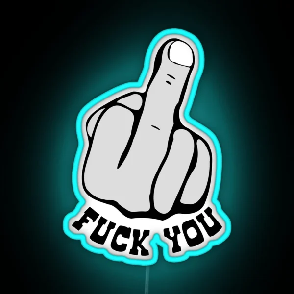 Fuck You Middle Finger Cool Motorcycle Or Funny Helmet Led And Bikers Gifts RGB Neon Sign