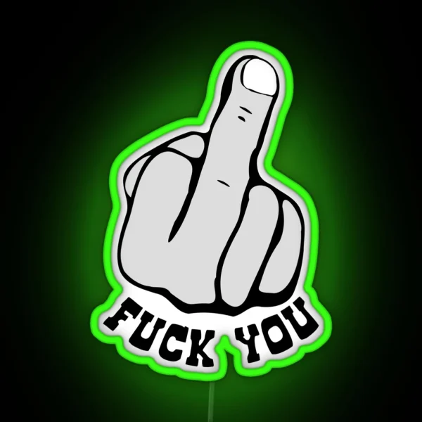 Fuck You Middle Finger Cool Motorcycle Or Funny Helmet Led And Bikers Gifts RGB Neon Sign