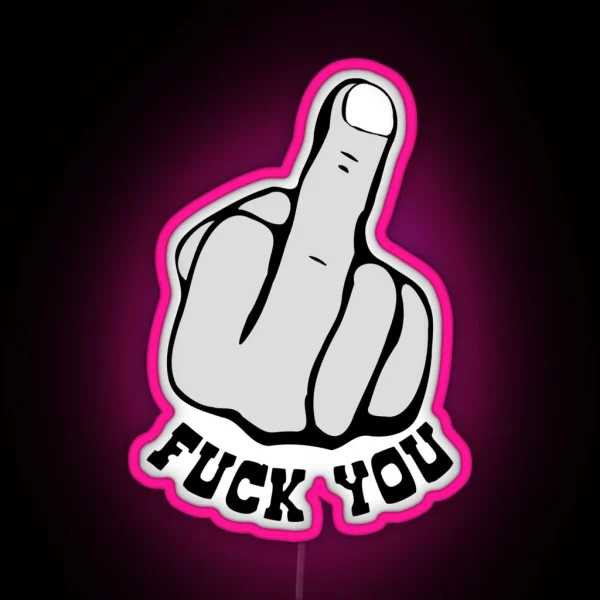 Fuck You Middle Finger Cool Motorcycle Or Funny Helmet Led And Bikers Gifts RGB Neon Sign