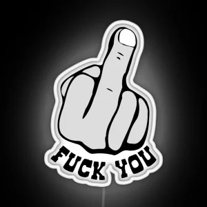 Fuck You Middle Finger Cool Motorcycle Or Funny Helmet Led And Bikers Gifts RGB Neon Sign