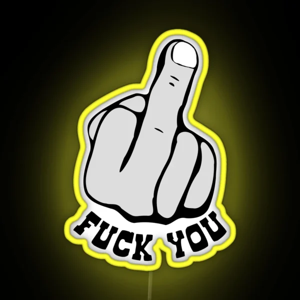 Fuck You Middle Finger Cool Motorcycle Or Funny Helmet Led And Bikers Gifts RGB Neon Sign