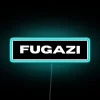 Electric Fugazi logo glow in the dark RGB neon lighting artwork.