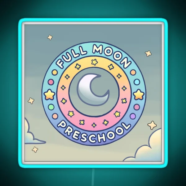 Full Moon Preschool Logo RGB Neon Sign