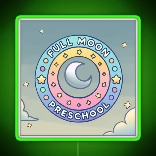Full Moon Preschool Logo RGB Neon Sign