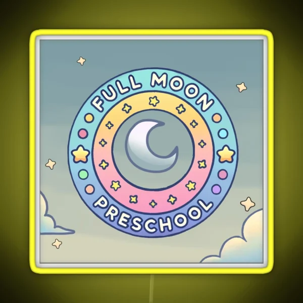 Full Moon Preschool Logo RGB Neon Sign