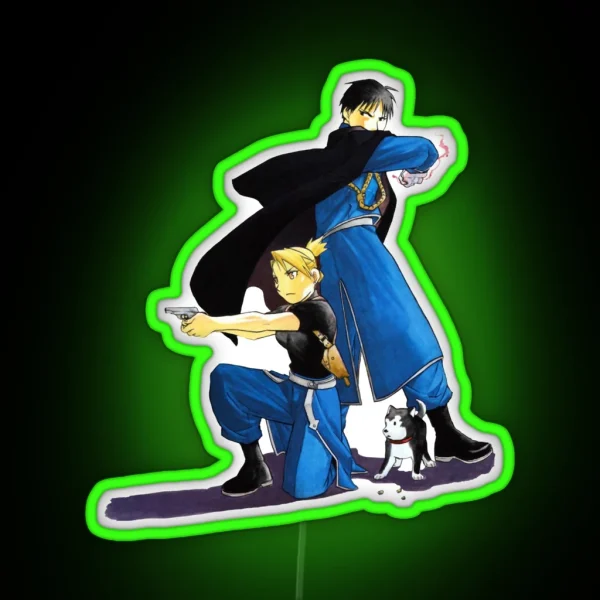 Fullmetal Alchemist Riza Hawkeye And Roy Mustang RGB Neon Sign