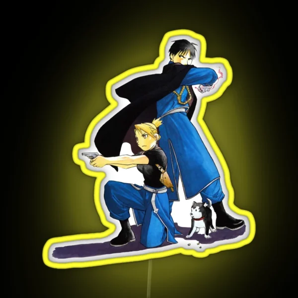 Fullmetal Alchemist Riza Hawkeye And Roy Mustang RGB Neon Sign