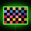 Neon RGB sign with vibrant, fun patterned colorful illumination