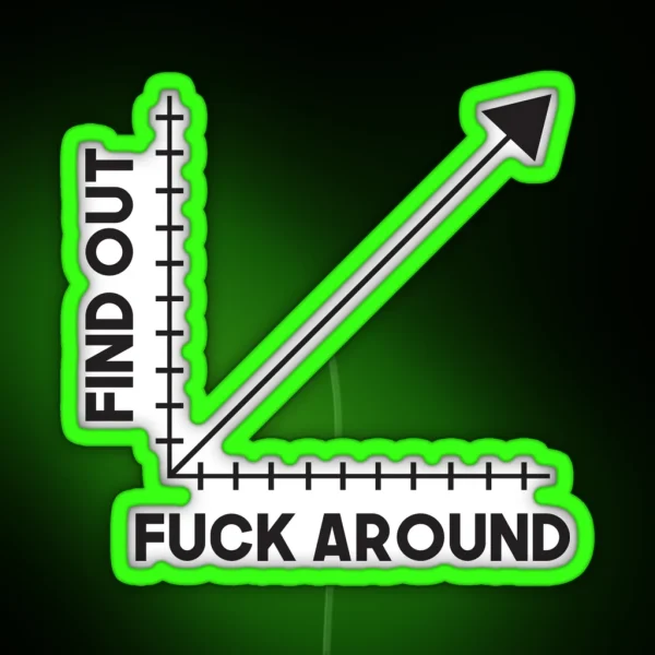 Funk Around And Find Out Funny Graph Chart Joke Math RGB Neon Sign