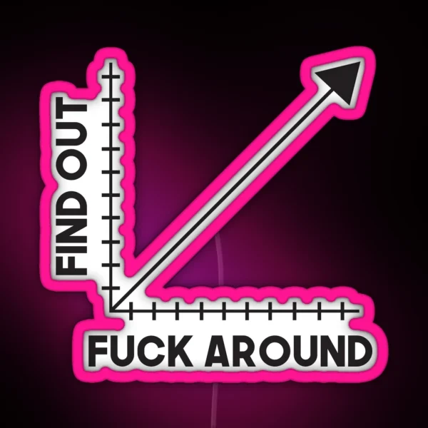 Funk Around And Find Out Funny Graph Chart Joke Math RGB Neon Sign