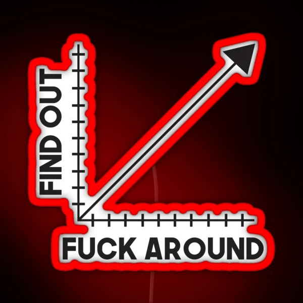 Funk Around And Find Out Funny Graph Chart Joke Math RGB Neon Sign
