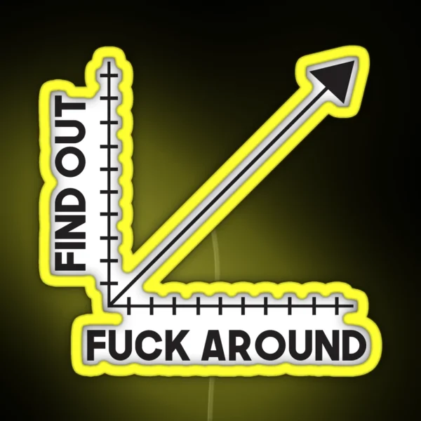 Funk Around And Find Out Funny Graph Chart Joke Math RGB Neon Sign