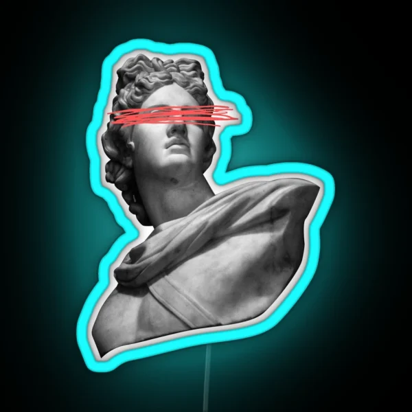 Funky Greek Statue RGB Neon Sign
