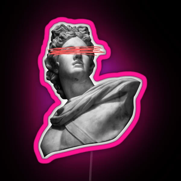 Funky Greek Statue RGB Neon Sign