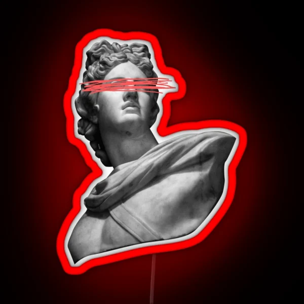 Funky Greek Statue RGB Neon Sign