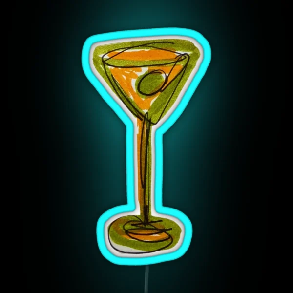 Funky Green Wine Glass RGB Neon Sign