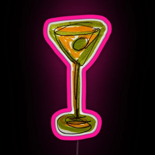 Funky Green Wine Glass RGB Neon Sign