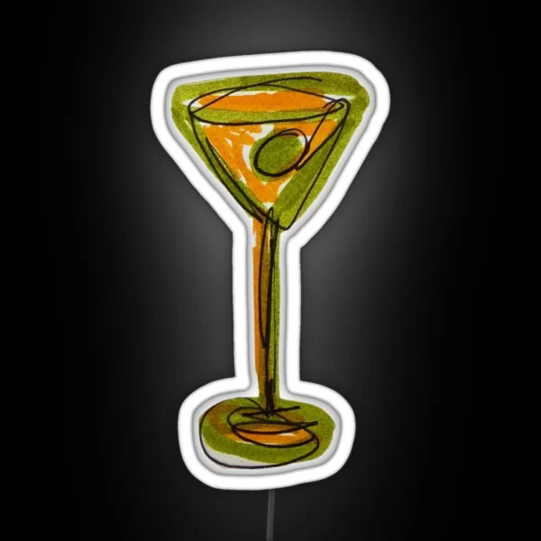 Funky Green Wine Glass RGB Neon Sign