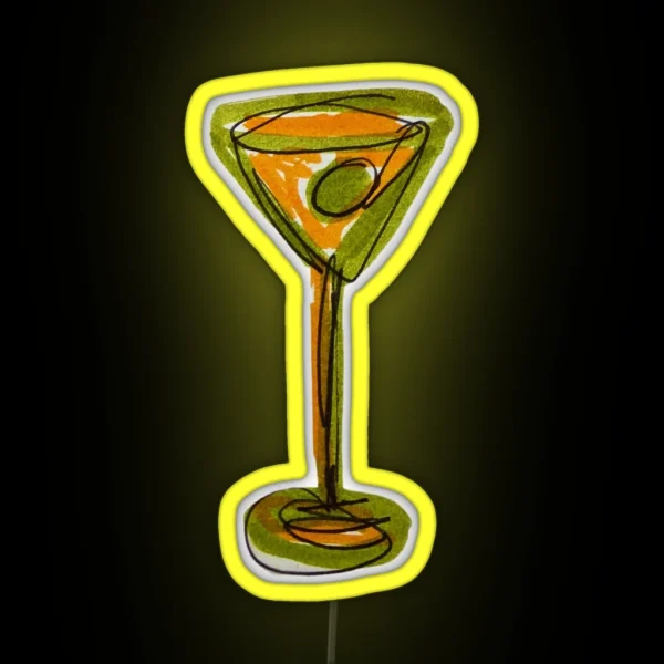 Funky Green Wine Glass RGB Neon Sign