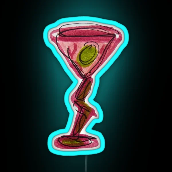Funky Wine Glass RGB Neon Sign