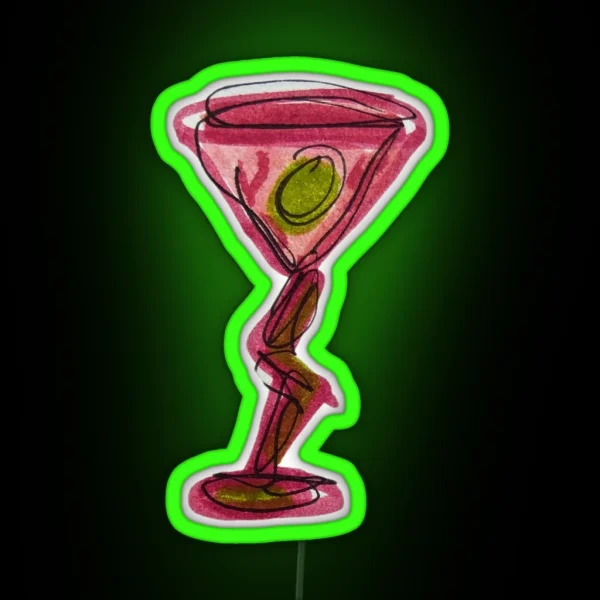 Funky Wine Glass RGB Neon Sign
