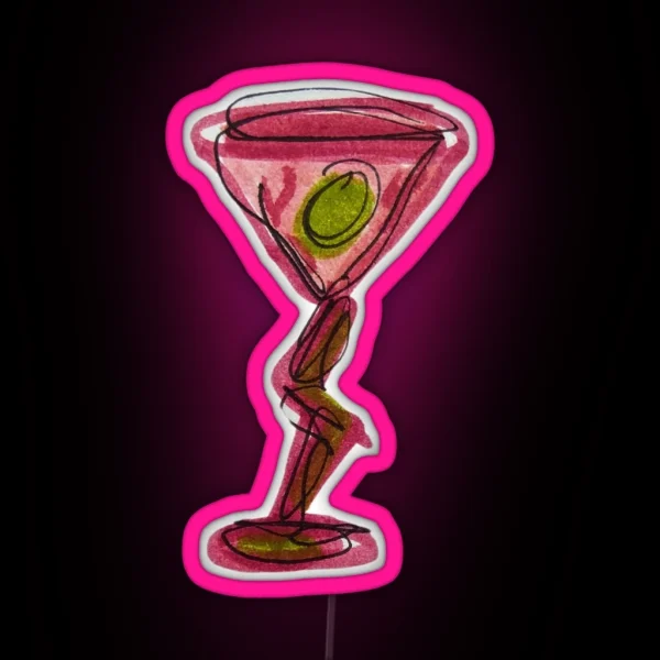 Funky Wine Glass RGB Neon Sign