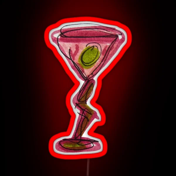 Funky Wine Glass RGB Neon Sign
