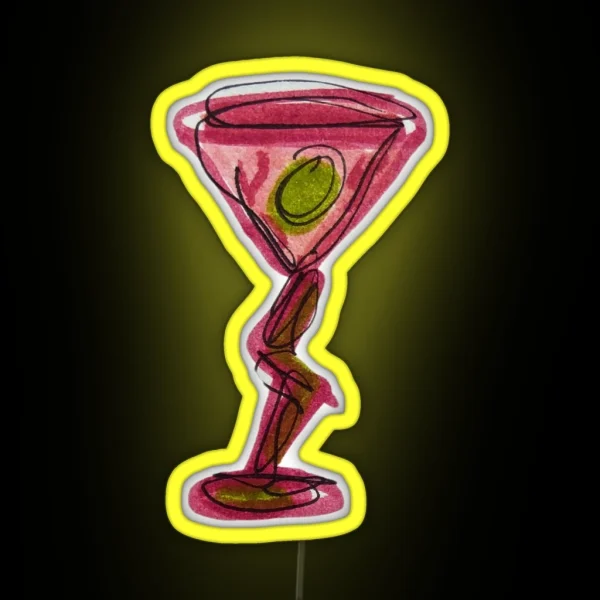 Funky Wine Glass RGB Neon Sign