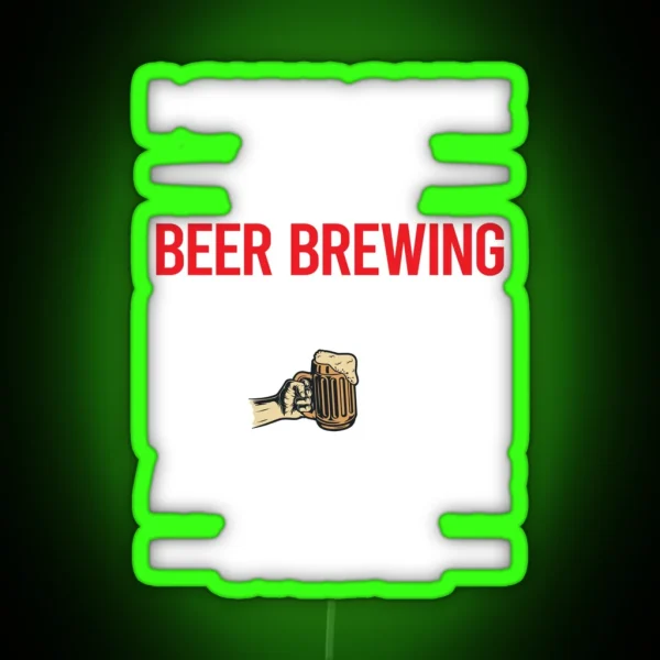 Funny 3 People Beer Brewing RGB Neon Sign
